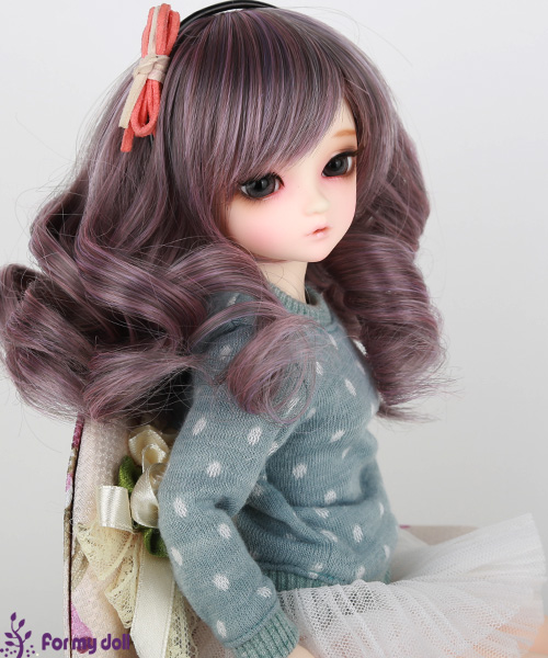 PURPLE BOB 6.7 DOLL WIG FOR BJD YOSD MUDOLL DOTORIES MEADOWDOLLS